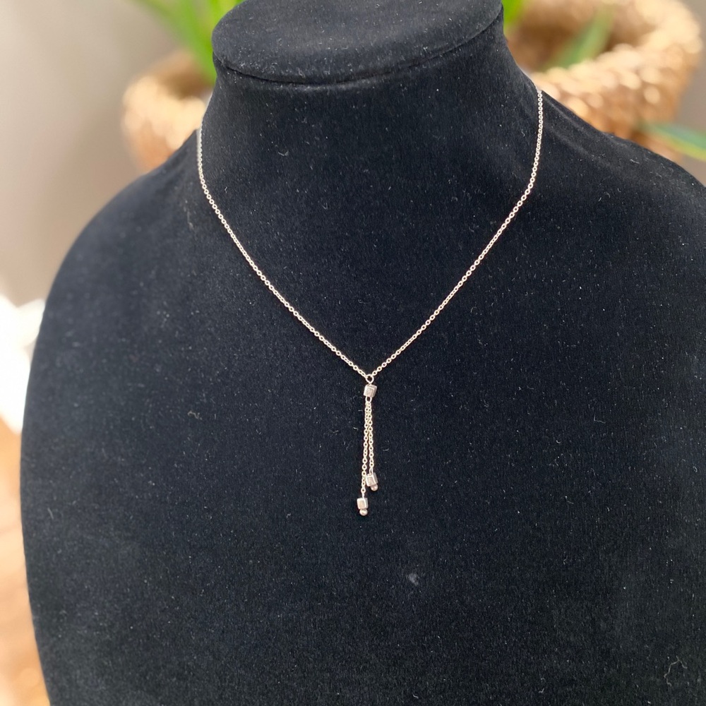 Dainty Sterling Silver Lariat Style Necklace